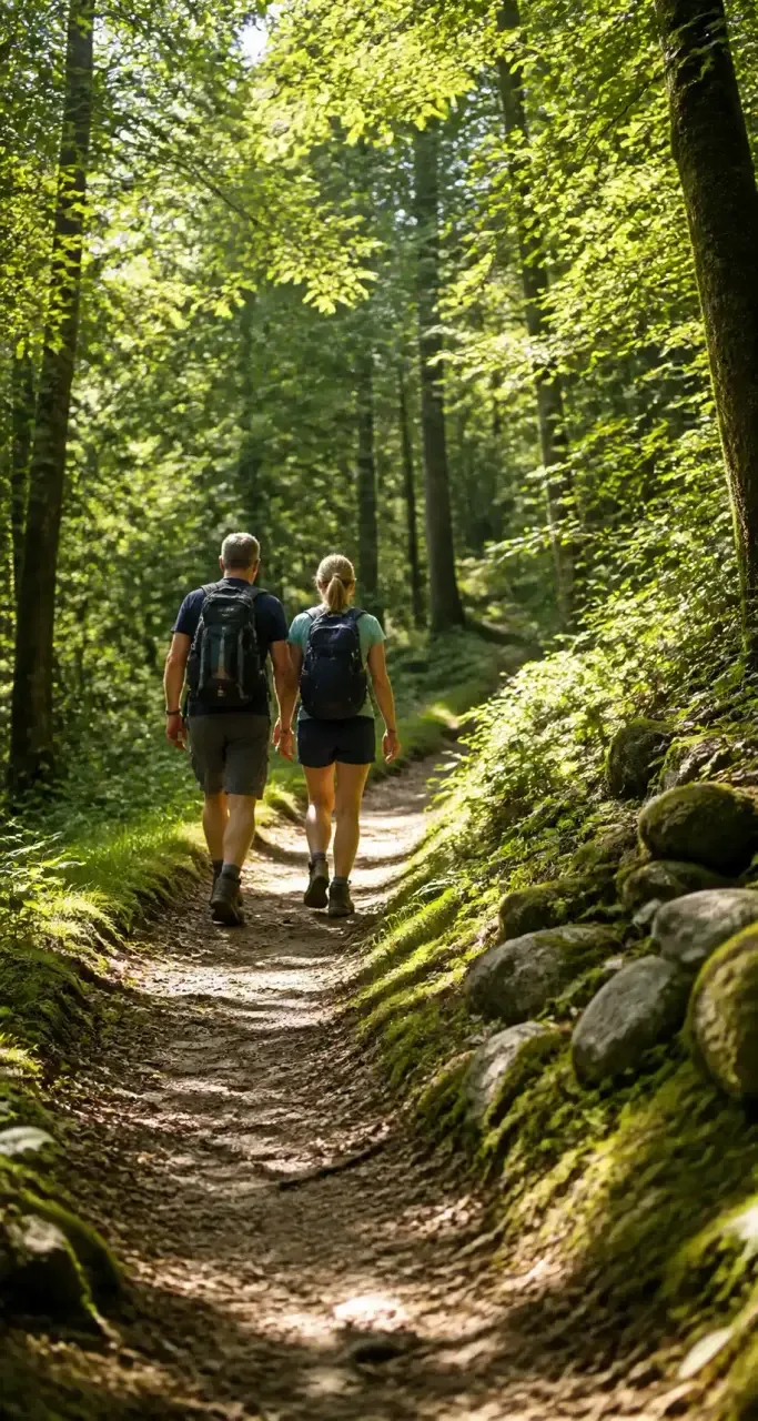 Sentier de randonn&eacute;e en for&ecirc;t dans la C&ocirc;te-d'Or