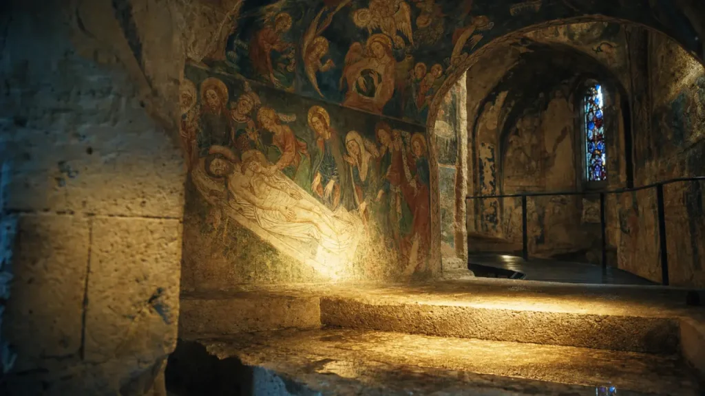 Chapelle Notre-Dame-des-Fontaines : 225 m² de fresques du XVe siècle à la lumière naturelle