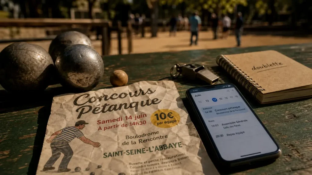 Concours de pétanque près de Dijon ce week-end : horaires, doublette et inscription