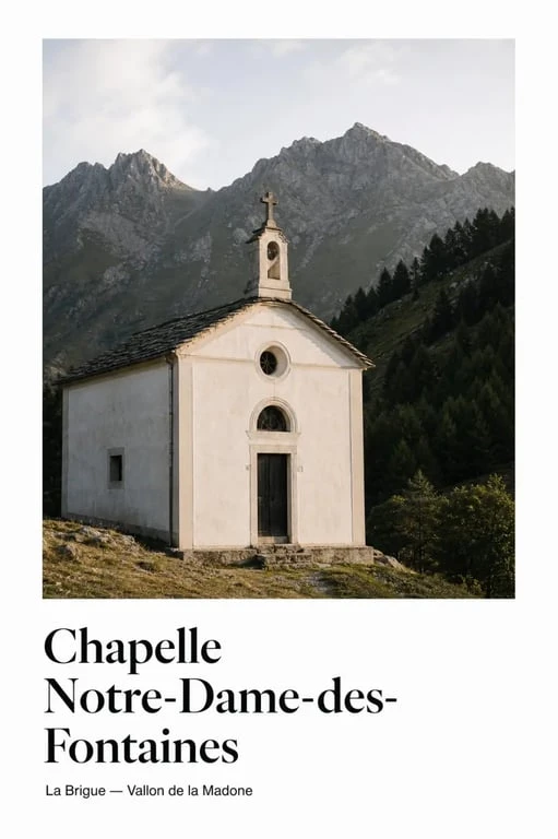 Chapelle Notre-Dame-des-Fontaines à La Brigue, vue extérieure du monument historique en montagne