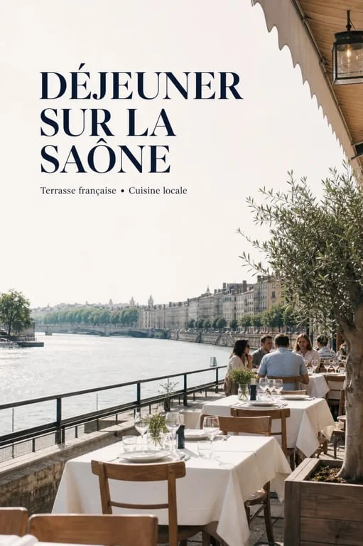 Côté Saône : restaurant au bord de la Saône avec terrasse lumineuse et ambiance de déjeuner