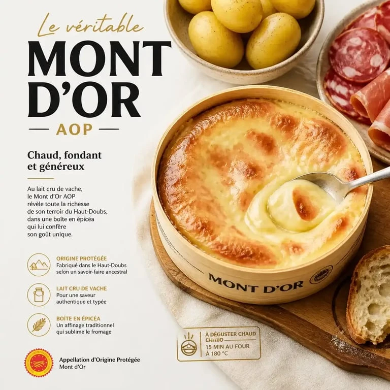 Recette de boîte chaude au Mont d'Or AOP avec pommes de terre