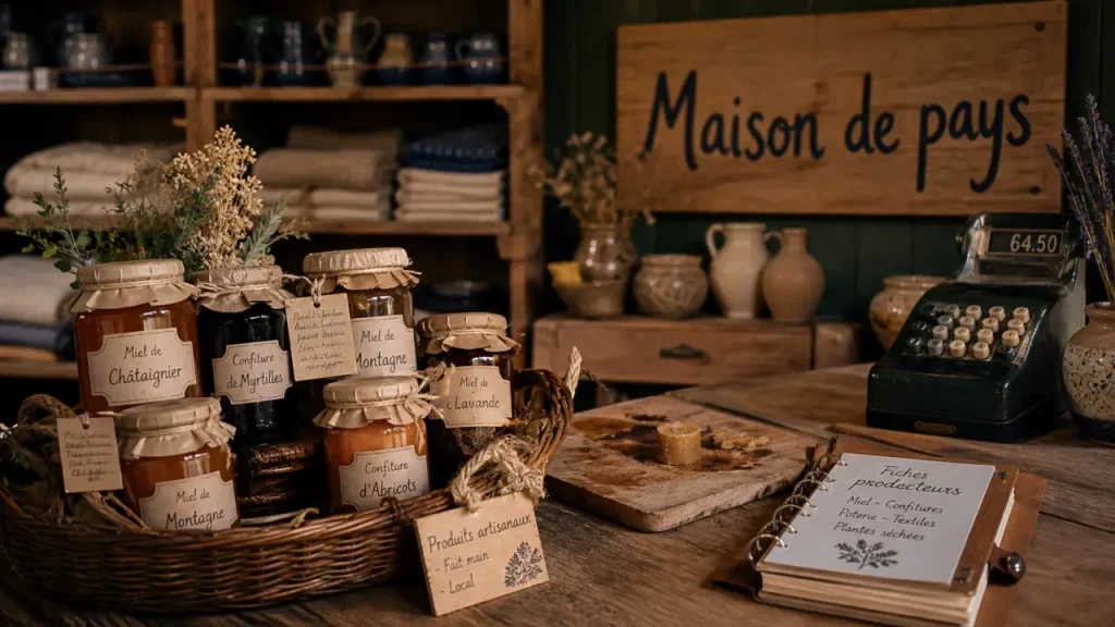 Maison de pays produits du terroir : miel et confitures artisanales