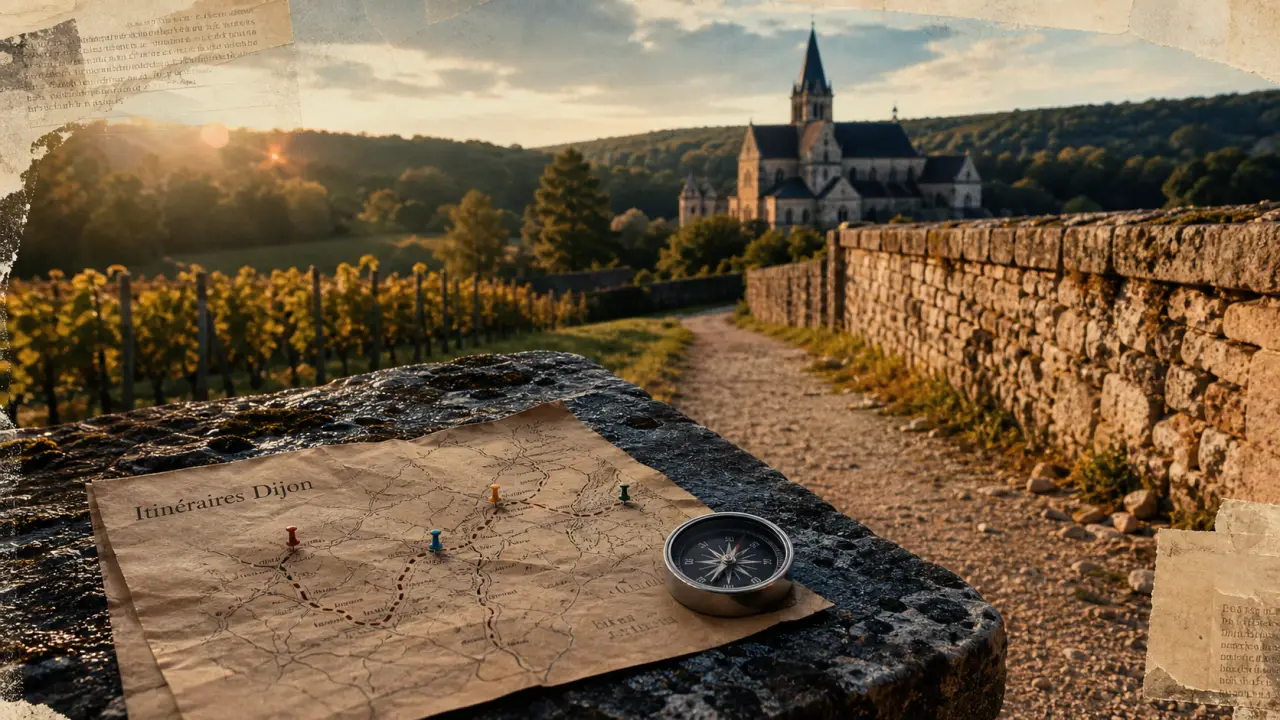 Tourisme autour de Dijon : abbaye, vignes et sentier