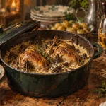 Repas de chasseurs : perdrix rôties aux morilles et vin jaune