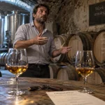 Week end oenologie : verres et carte de dégustation au chai