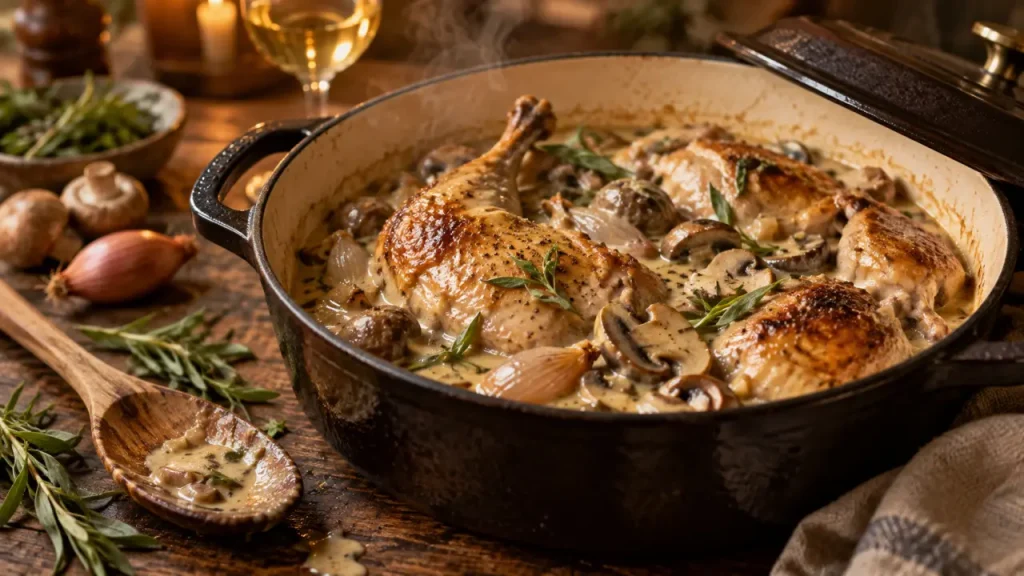 Pintade au vin blanc : la cocotte et les bons gestes pour une chair moelleuse