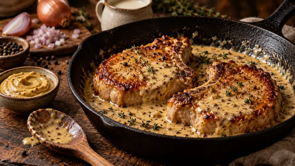 Sauce moutarde de Dijon pour porc : onctueuse sans prolonger la cuisson de la viande