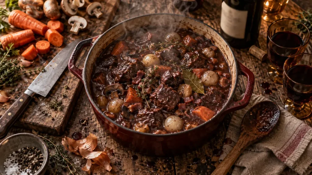 Bœuf bourguignon : le vin de Bourgogne reste la règle, voici quand s&rsquo;en écarter